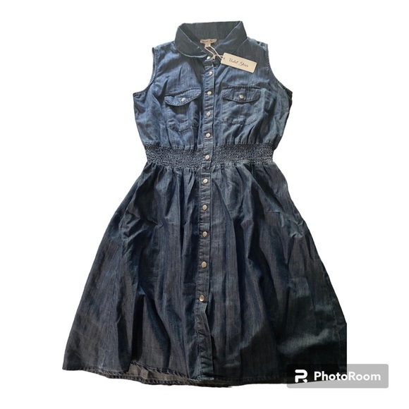 VIOLET SKIES *NWT* Soft Denim Sleeveless Dress Size Large - Picture 1 of 10